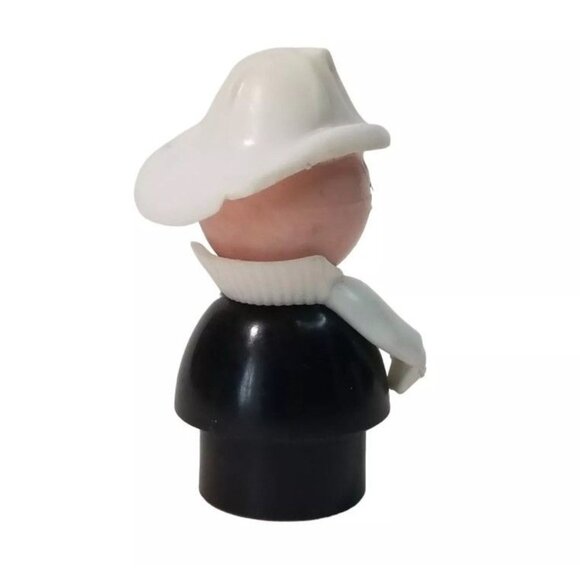 Vintage Fisher Price Little People Fireman Figure Retro Toy Black White 1980s - Picture 3 of 7